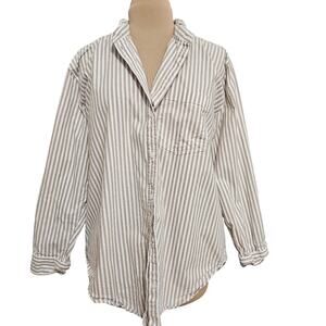 American Eagle Outfitters Striped Blouse - White and Gray